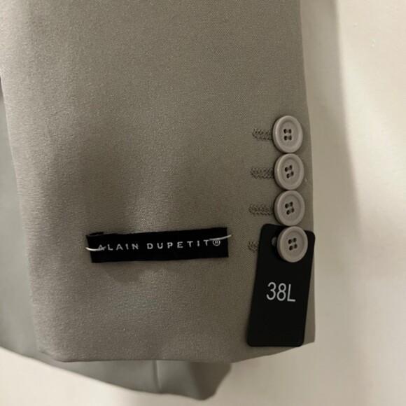 Alain Dupetit Mens 2 Button Suittech Light Grey Sport Coat Blazer 38L x 32W NWT - Picture 6 of 12